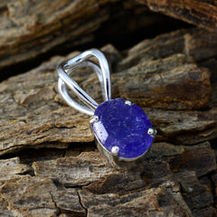 Indian Blue Sapphire Elegant Korean Silver Solitaire Hua wedding Blue Pendant Jewelry