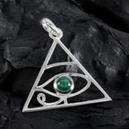 Indian Emerald Whisper-thin French 92.5 Silver Solitaire Gabriela Rope-Wire Green Pendant Jewellery