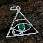 Indian Emerald Whisper-thin French 92.5 Silver Solitaire Gabriela Rope-Wire Green Pendant Jewellery