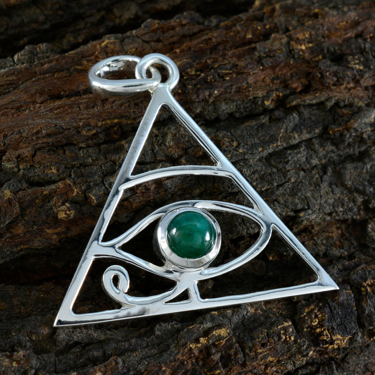 Indian Emerald Whisper-thin French 92.5 Silver Solitaire Gabriela Rope-Wire Green Pendant Jewellery