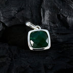 Indian Emerald Dainty German Sterling Silver Solitaire Natalie wedding Green Pendant Jewellery