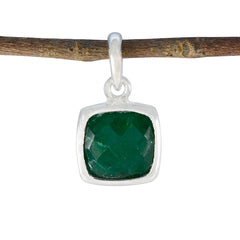 Indian Emerald Dainty German Sterling Silver Solitaire Green Pendant