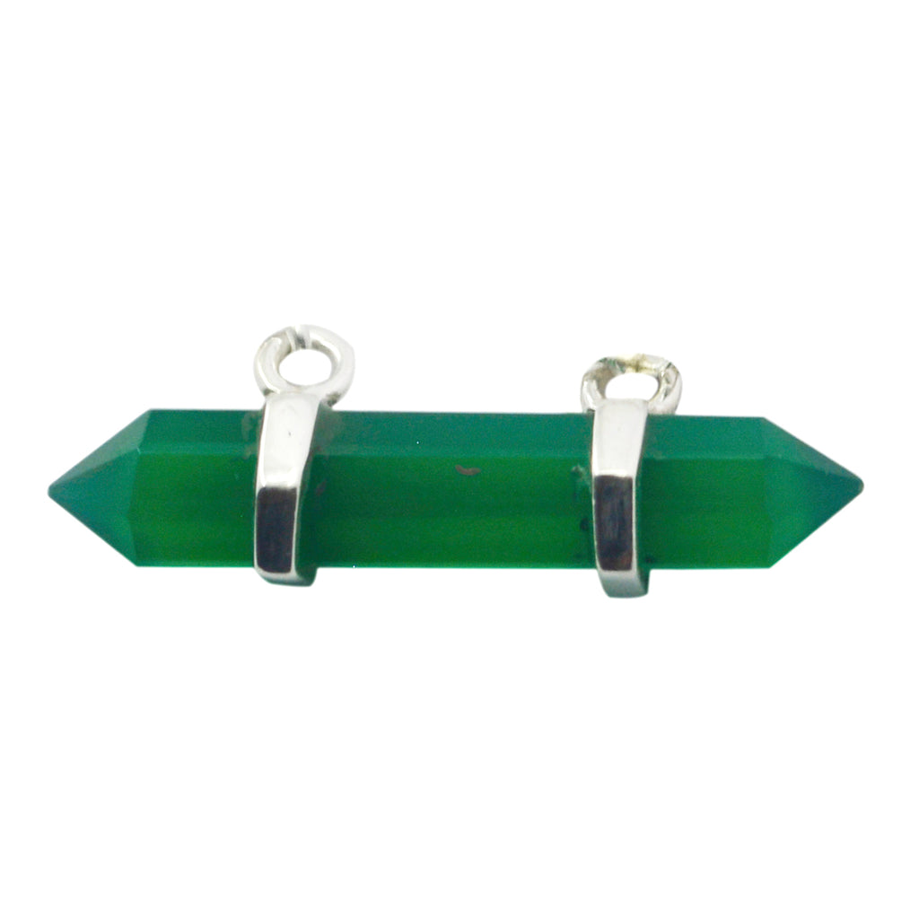 Indian Emerald Featherlight American 925 Silver Solitaire Green Pendant