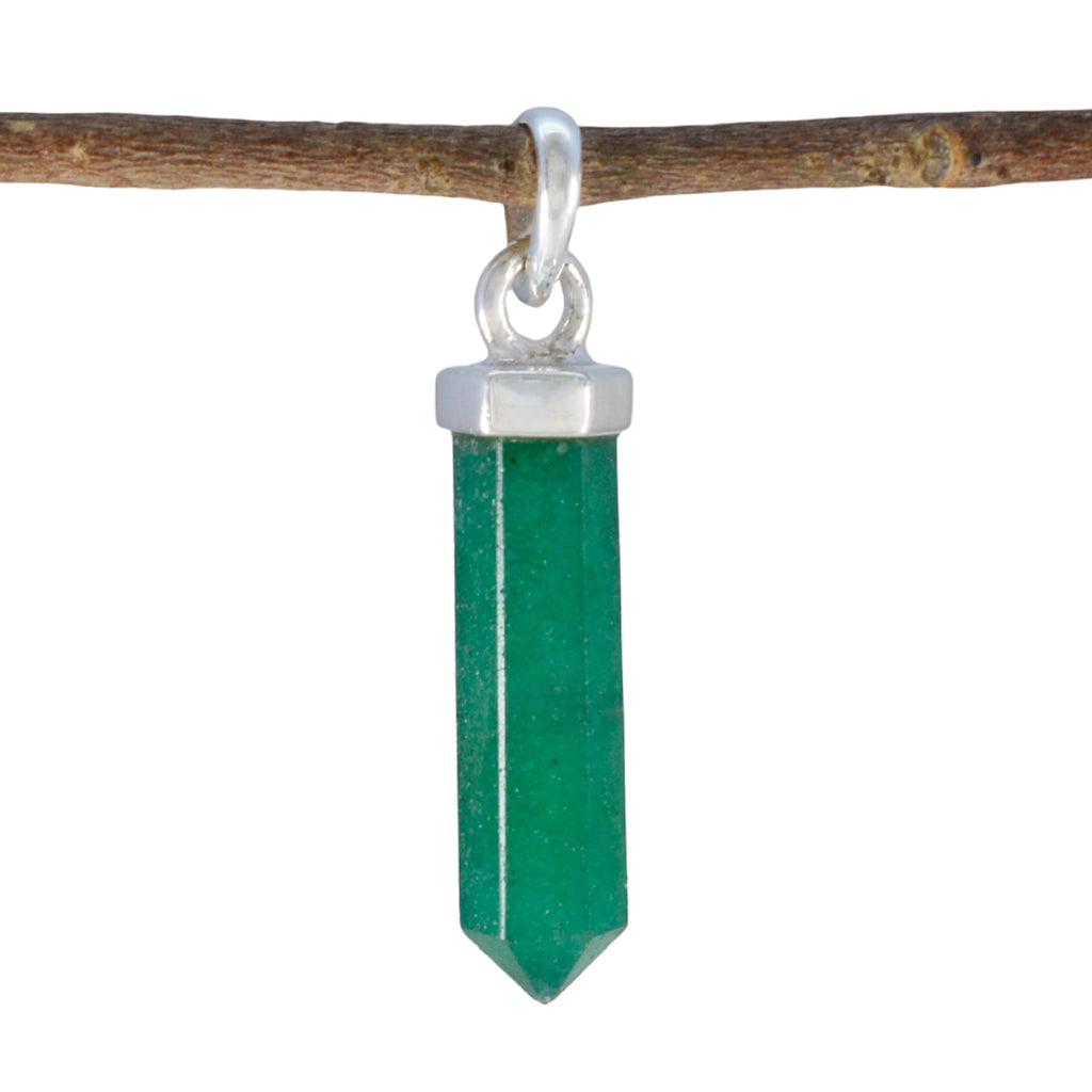 Indian Emerald Tiny Russian 92.5 Silver Solitaire Green Pendant
