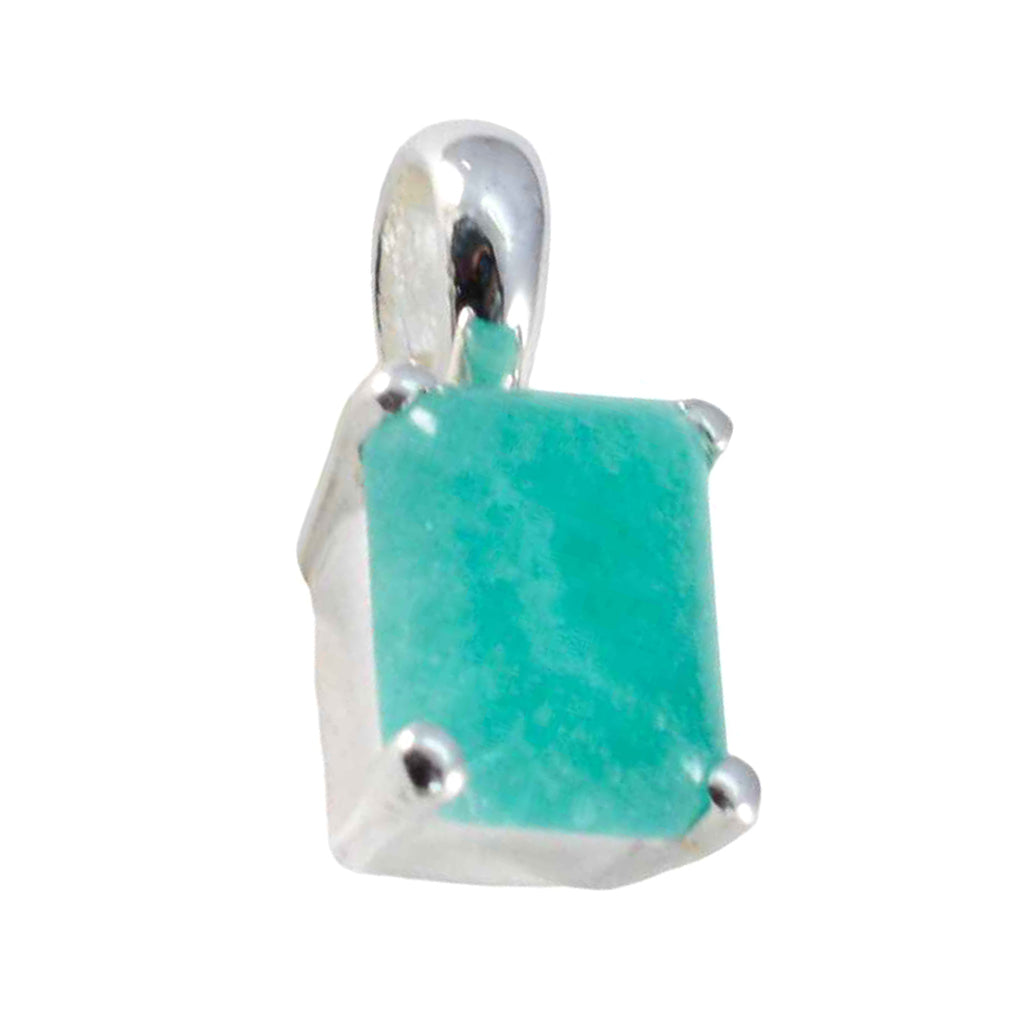 Indian Emerald Dainty German 92.5 Silver Solitaire Green Pendant