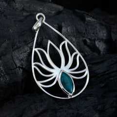 インド産エメラルド 繊細なドイツ産92.5%シルバー ソリティア エマ ロープワイヤー グリーンペンダント ジュエリー