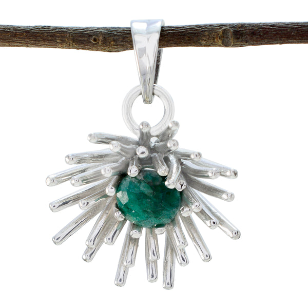 Iolite Eye-catching French Silver Solitaire Blue Pendant