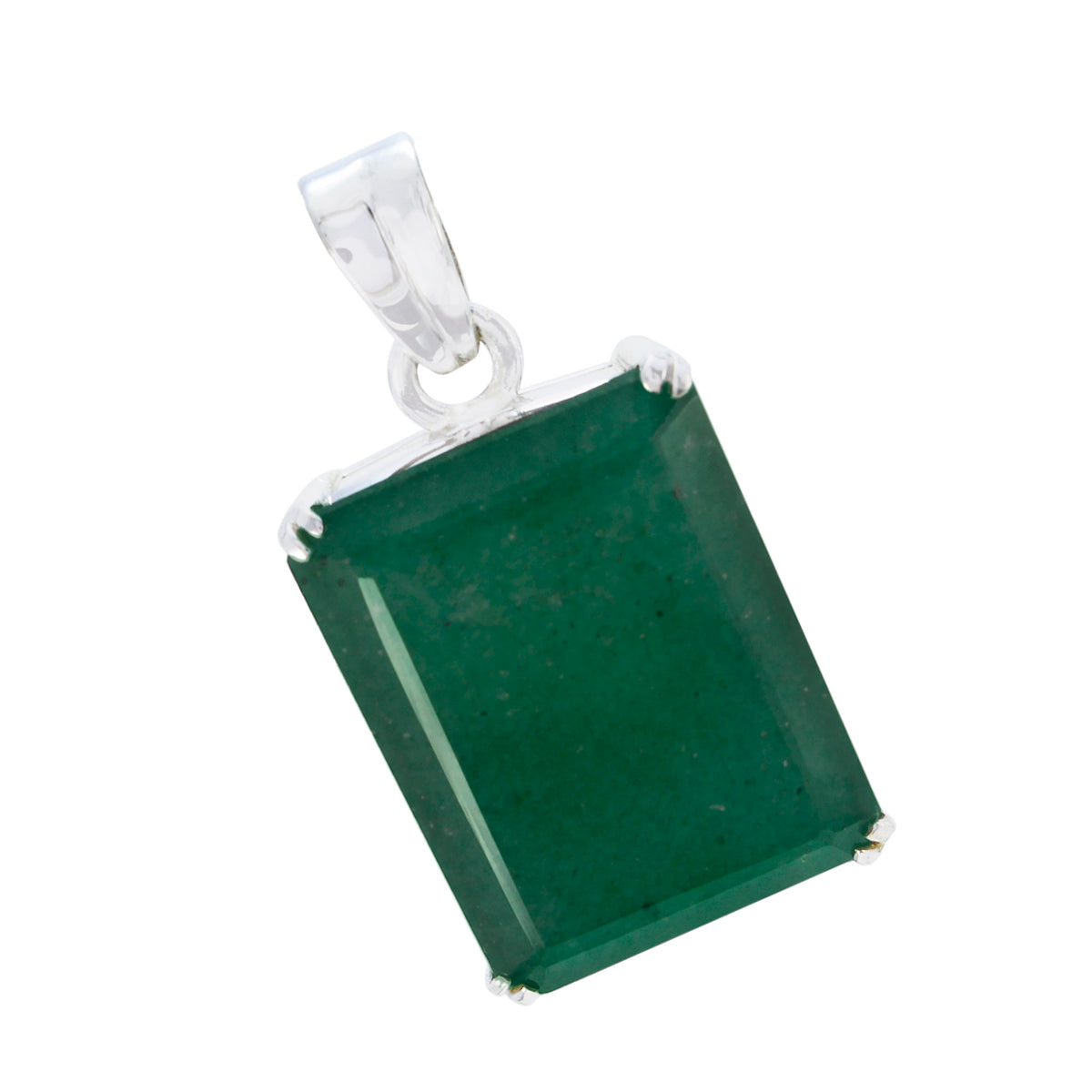 Indian Emerald Statement Spanish 92.5 Silver Solitaire Giulia Engagement Green Pendant Jewellery