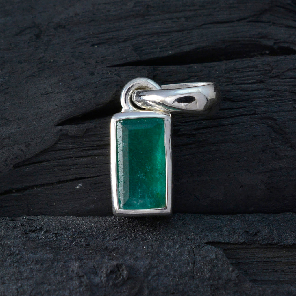 Indian Emerald Delicate Italian 92.5 Silver Solitaire Sophia Eternity Green Pendant Jewellery