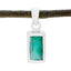 Indian Emerald Delicate Italian 92.5 Silver Solitaire Green Pendant