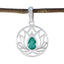 Indian Emerald Dainty Spanish 925 Silver Solitaire Green Pendant