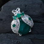 Indian Emerald Featherlight Middle Eastern 92.5 Silver multiple Pauline Modern Green Pendant Jewellery