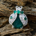 Indian Emerald Featherlight Middle Eastern 92.5 Silver multiple Pauline Modern Green Pendant Jewellery
