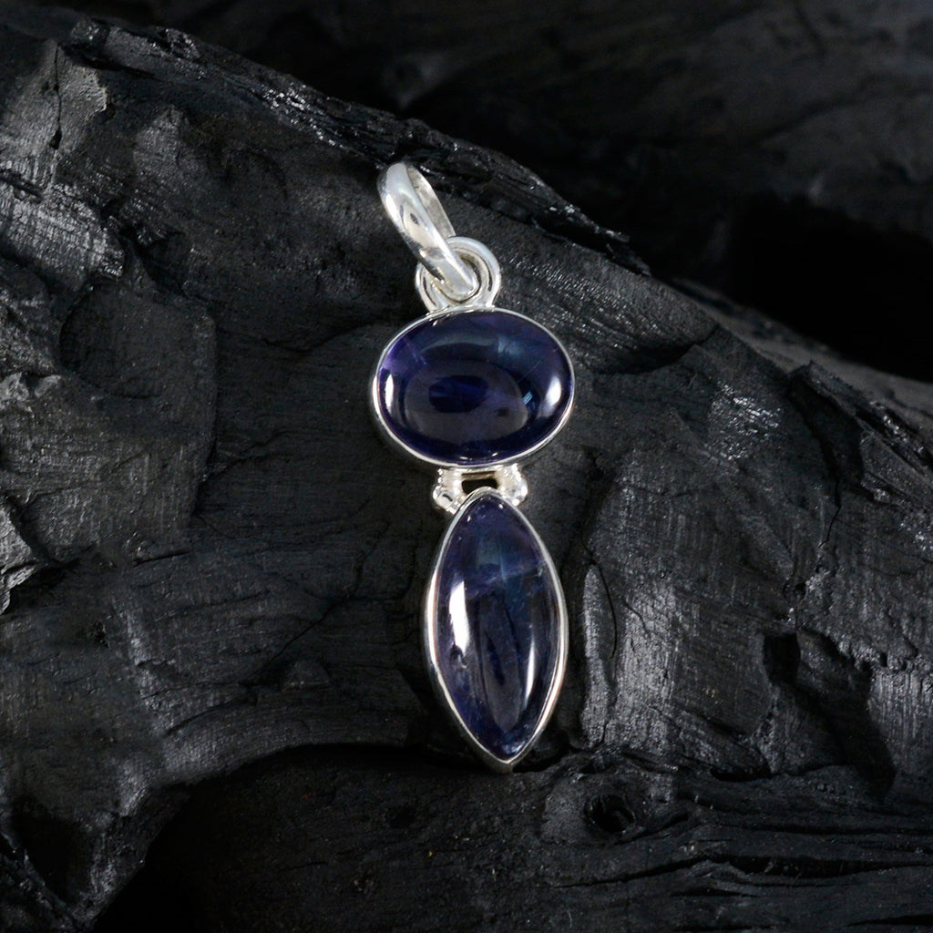 Iolite Whisper-thin Mexican 92.5 Silver Toi et Moi Evelyn Eternity Blue Pendant Jewellery