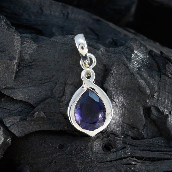Iolite Elegant Japanese 92.5 Silver Solitaire Li Lee Bubble Blue Pendant Jewellery