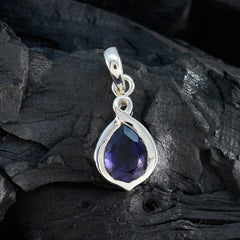 Pendentif solitaire en argent 92,5 Iolite, élégant bijou japonais Li Lee Bubble Blue