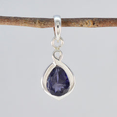 Pendentif solitaire en argent 92,5 Iolite, élégant bijou japonais Li Lee Bubble Blue