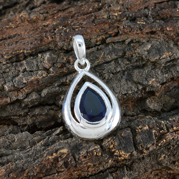 Iolite Delicate Italian 925 Silver Solitaire Natalia Fairytale Blue Pendant Jewelry