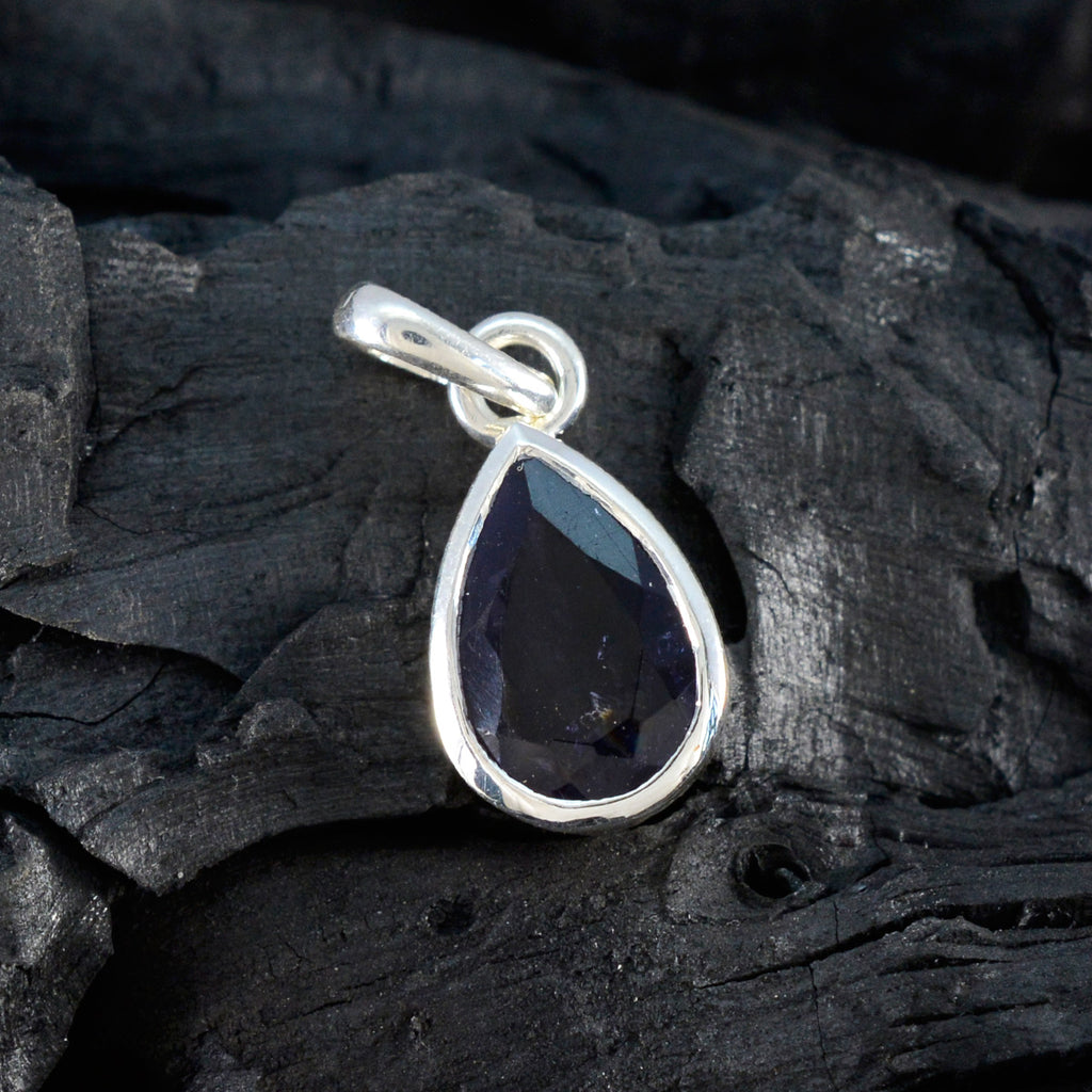 Iolite Elegant Japanese 92.5 Silver Solitaire Seo-yeon Heart Blue Pendant Jewellery