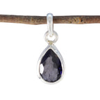 Iolite Elegant Japanese 92.5 Silver Solitaire Blue Pendant