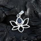 Ciondolo in filo di corda blu con solitario in argento sterling francese Nocciola, delicato, in iolite
