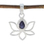 Iolite Delicate French Sterling Silver Solitaire Blue Pendant