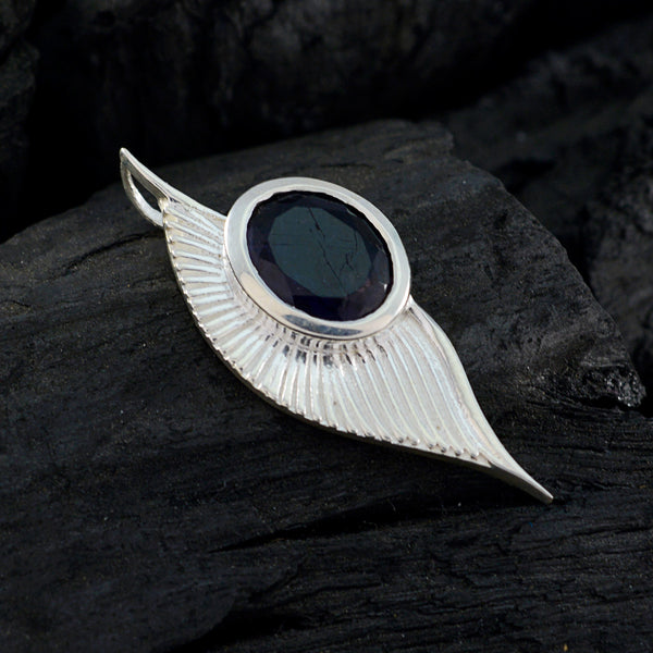 Iolite Whisper-thin Italian Sterling Silver Solitaire Julia Heart Blue Pendant Jewellery
