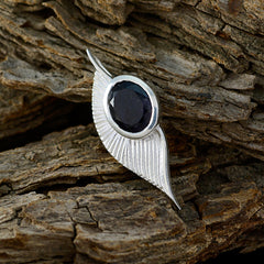 Iolite Whisper-thin Italian Sterling Silver Solitaire Blue Pendant