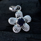 Iolite Dainty German Sterling Silver Solitaire Fernanda Sophisticated Blue Pendant Jewellery