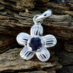 Iolite Dainty German Sterling Silver Solitaire Fernanda Sophisticated Blue Pendant Jewellery