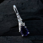 Iolite Delicate French 92.5 Silver Solitaire Andrea Fairytale Blue Pendant Jewellery