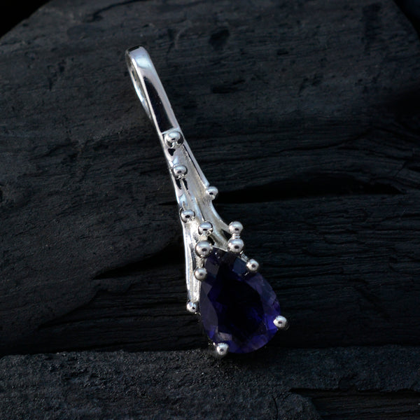 Iolite Delicate French 92.5 Silver Solitaire Andrea Fairytale Blue Pendant Jewellery