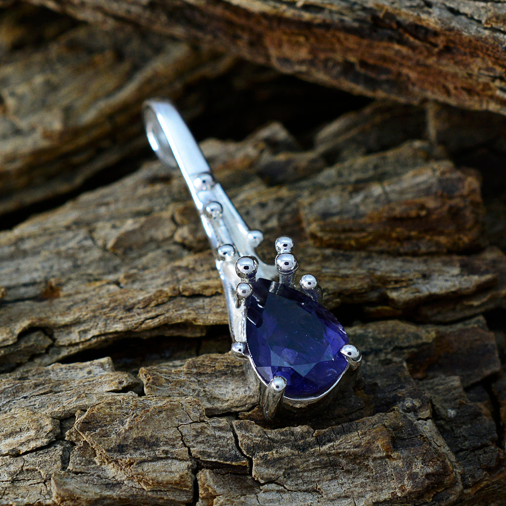 Iolite Delicate French 92.5 Silver Solitaire Andrea Fairytale Blue Pendant Jewellery