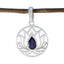 Iolite Dainty French 92.5 Silver Solitaire Blue Pendant