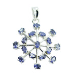 Iolite Eye-catching Moroccan 925 Silver multiple Blue Pendant