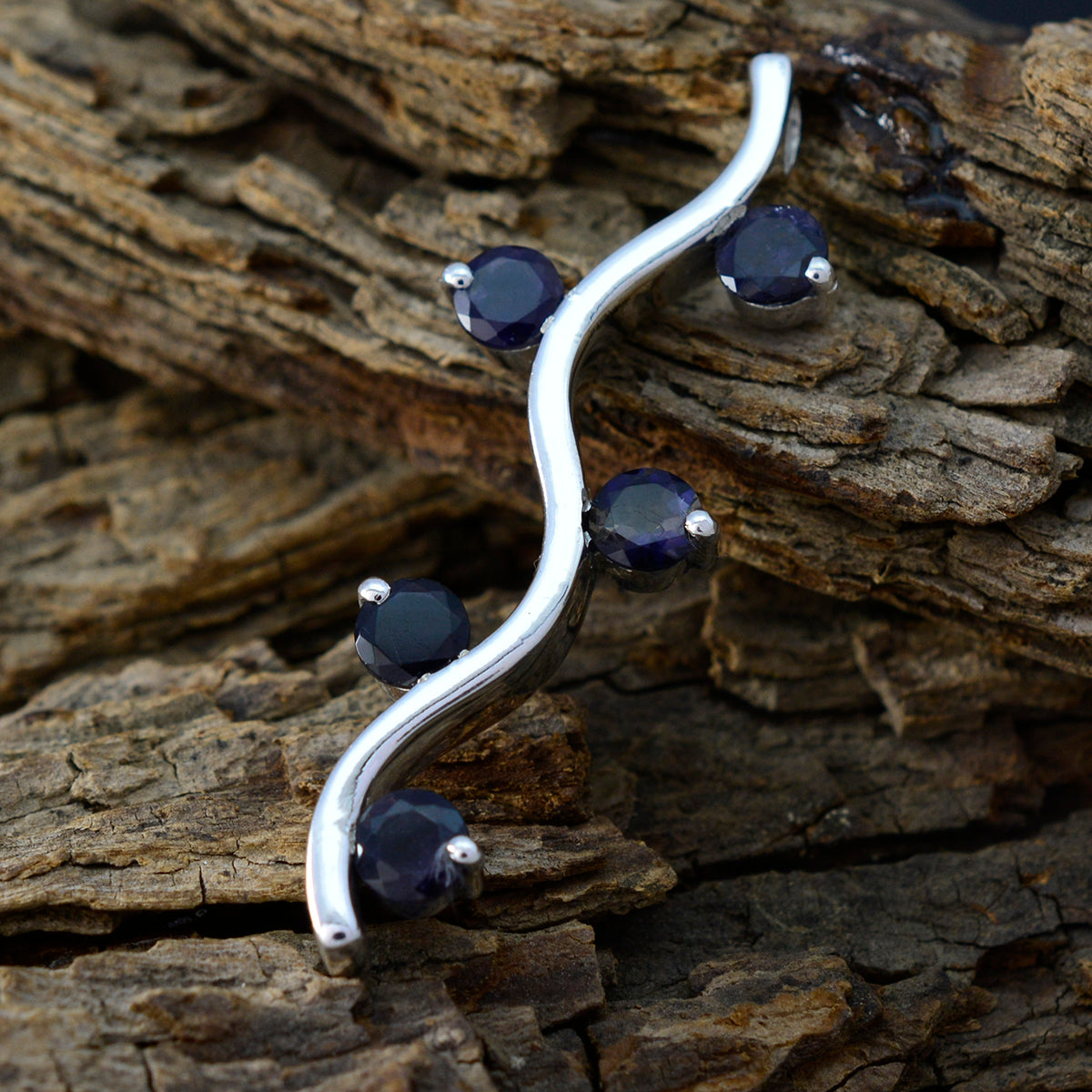 Iolite Tiny American Sterling Silver Penta Kennedy Heart Blue Pendant Jewellery Secondary image