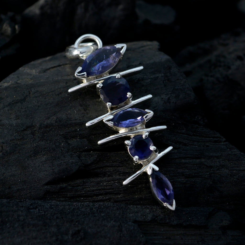 Iolite Featherlight Egyptian Sterling Silver Penta Camila Cocktail Blue Pendant Jewellery