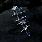 Iolite Fjäderlätt Egyptiskt Sterlingsilver Penta Camilla Cocktailblått Hänge Smycken