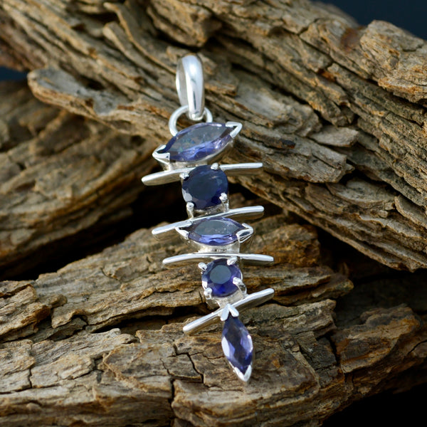 Iolite Featherlight Egyptian Sterling Silver Penta Camila Cocktail Blue Pendant Jewellery