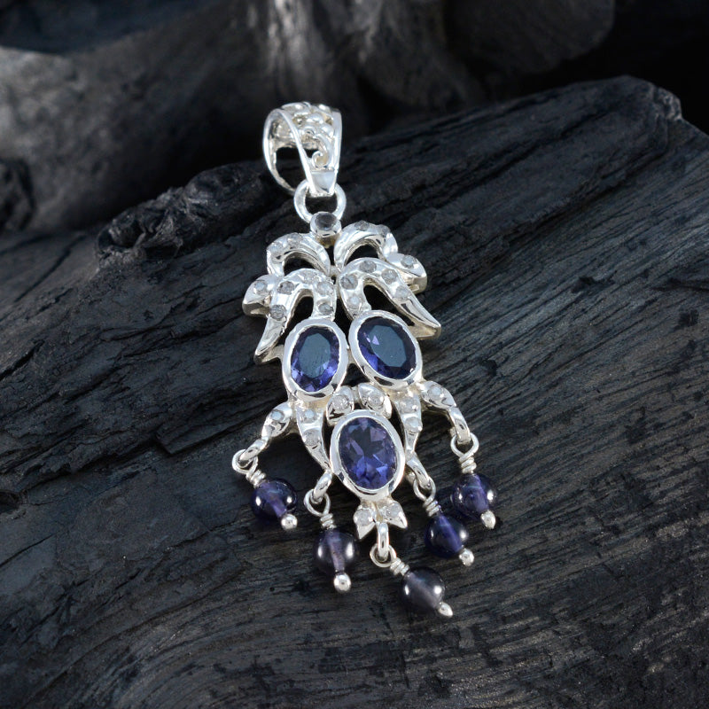 Iolite Featherlight Australian 925 Silver multiple Yasmin Signet Blue Pendant Jewelry