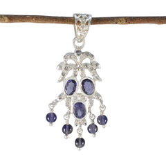 Iolite Featherlight Australian 925 Silver multiple Blue Pendant