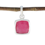 Indian Ruby Dainty Italian 925 Silver Solitaire Red Pendant