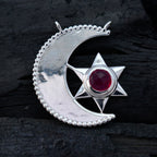 Indian Ruby Delicate Italian Silver Solitaire Zoe wedding Red Pendant Jewelry