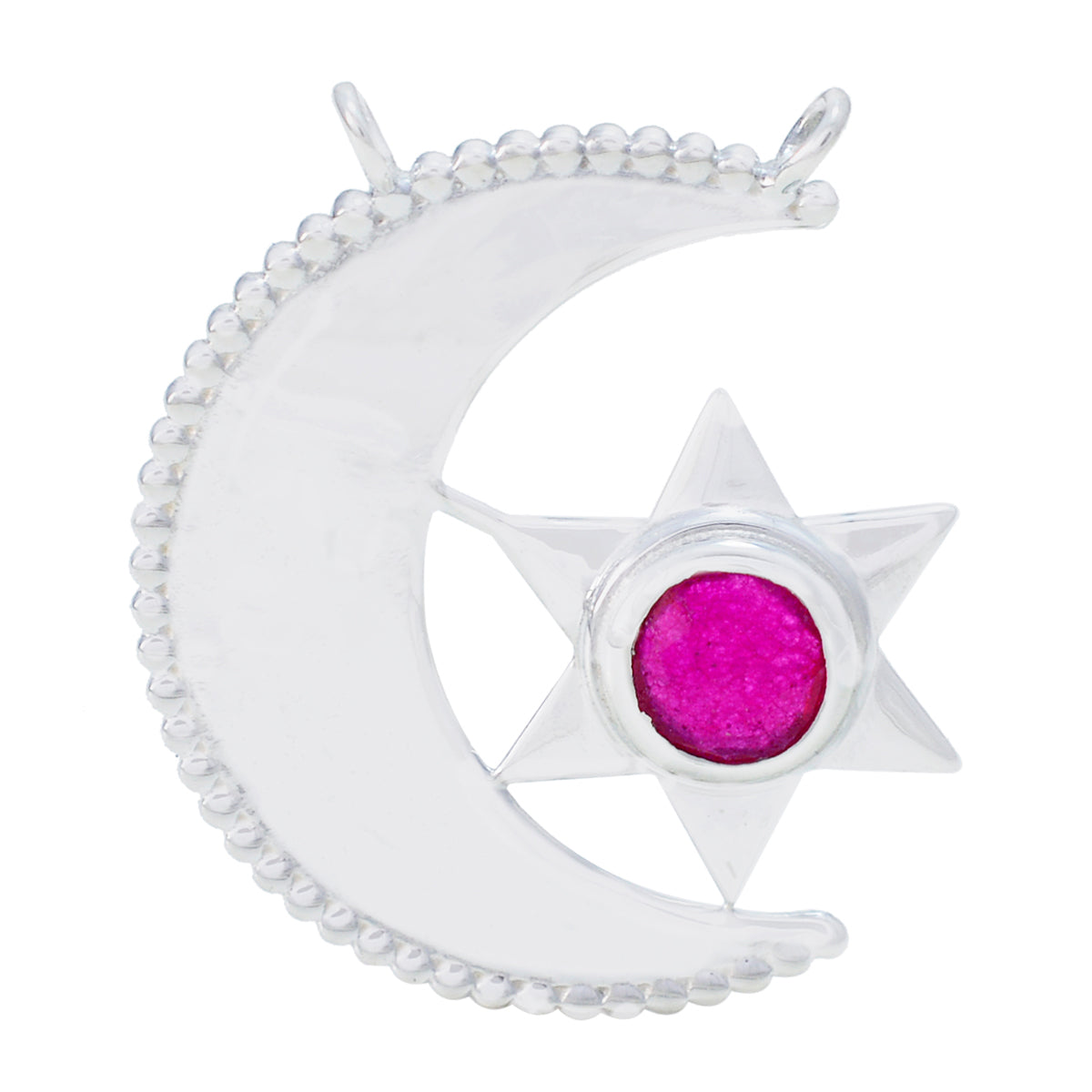 Indian Ruby Delicate Italian Silver Solitaire Red Pendant メイン画像