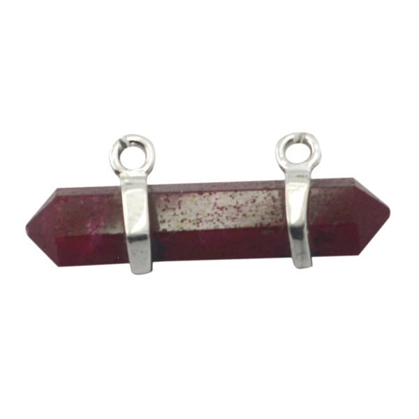 Indian Ruby Featherlight Mexican 92.5 Silver Solitaire Red Pendant