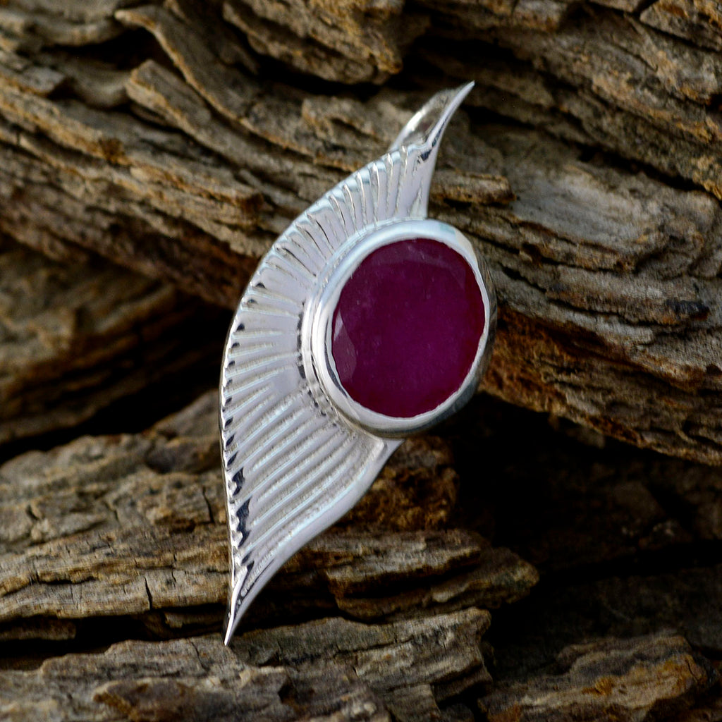 Indian Ruby Dainty Spanish 925 Silver Solitaire Katarina Modern Red Pendant Jewelry