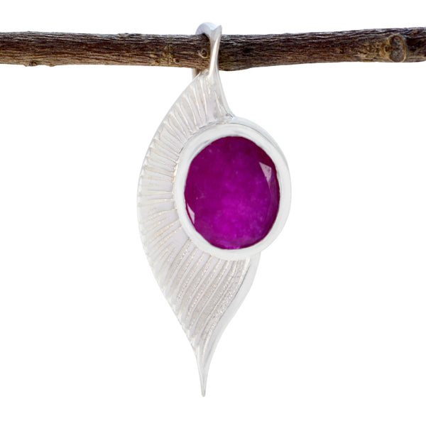 Indian Ruby Dainty Spanish 925 Silver Solitaire Red Pendant