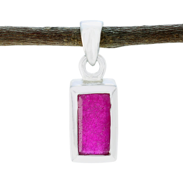 Indian Ruby Delicate Spanish Silver Solitaire Red Pendant
