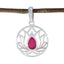 Indian Ruby Dainty German Silver Solitaire Red Pendant