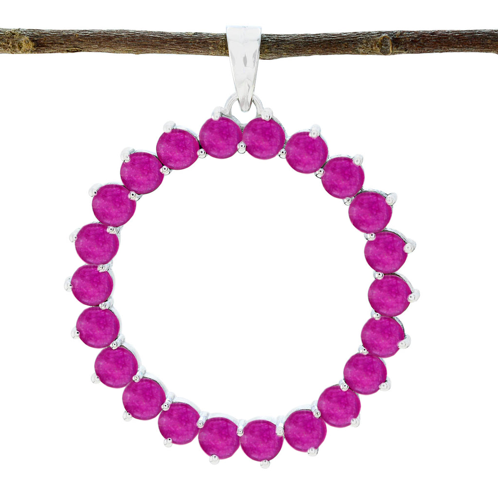 Indian Ruby Essential Russian Sterling Silver multiple Red Pendant